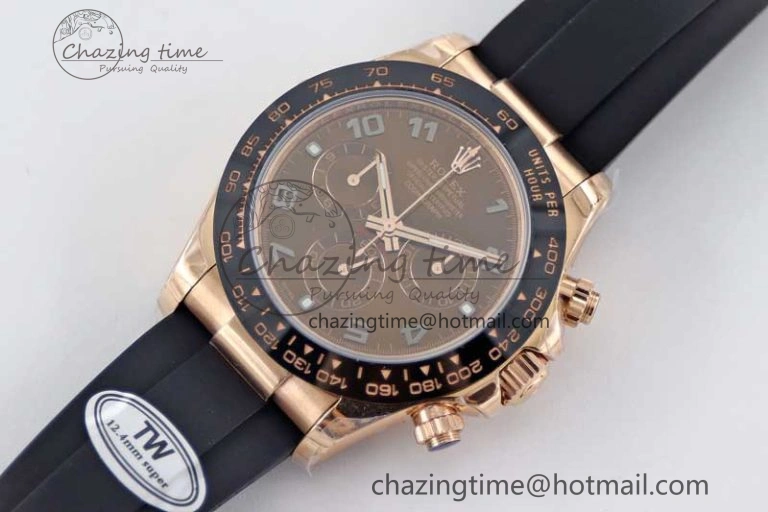 Daytona 116515 RG TWF 1:1 Best Edition 904L Steel Brown Roman Dial on Oysterflex Strap A7750