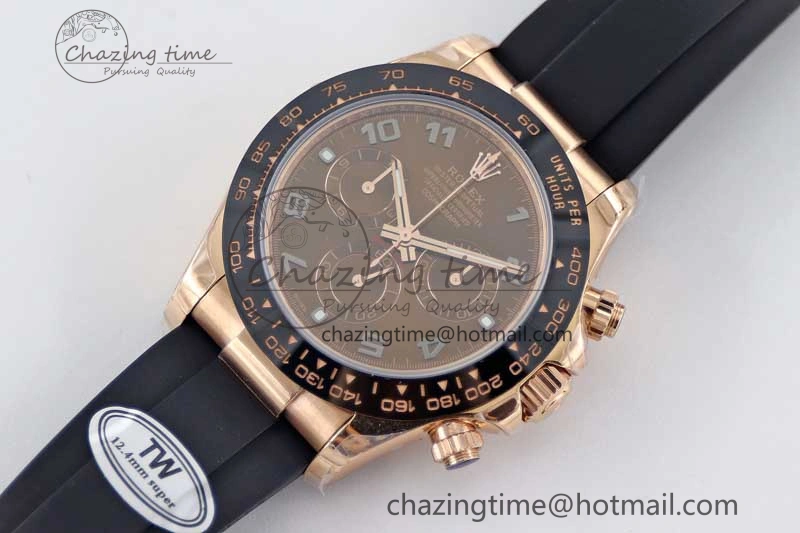 Daytona 116515 RG TWF 1:1 Best Edition 904L Steel Brown Roman Dial on Oysterflex Strap A7750
