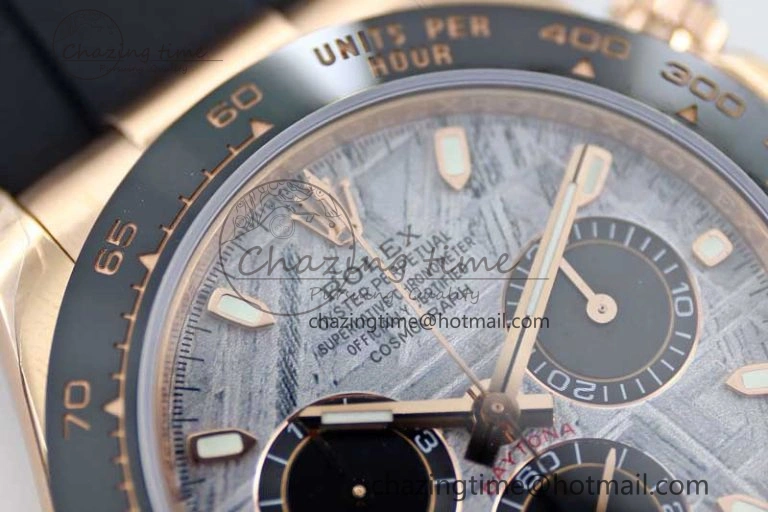 Daytona 116515 RG TWF 1:1 Best Edition 904L Steel Gray Meteorite Black Dial on Oysterflex Strap A7750