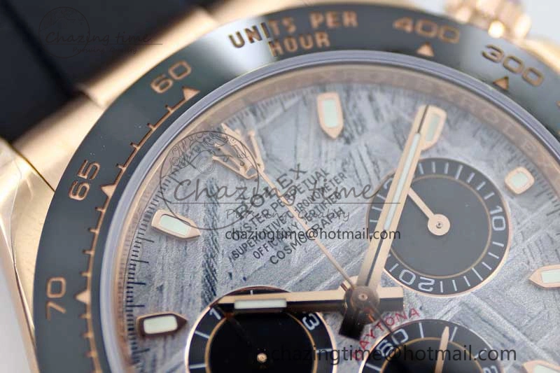 Daytona 116515 RG TWF 1:1 Best Edition 904L Steel Gray Meteorite Black Dial on Oysterflex Strap A7750