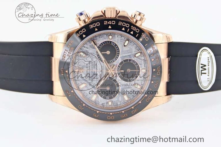 Daytona 116515 RG TWF 1:1 Best Edition 904L Steel Gray Meteorite Black Dial on Oysterflex Strap A7750