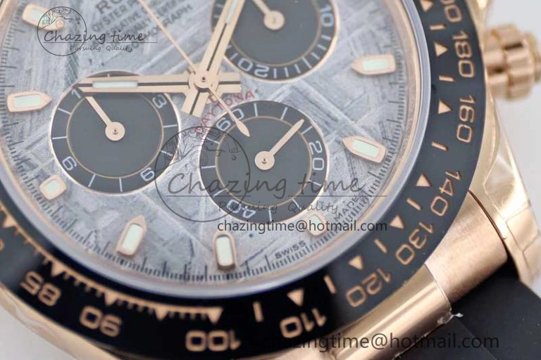 Daytona 116515 RG TWF 1:1 Best Edition 904L Steel Gray Meteorite Black Dial on Oysterflex Strap A7750