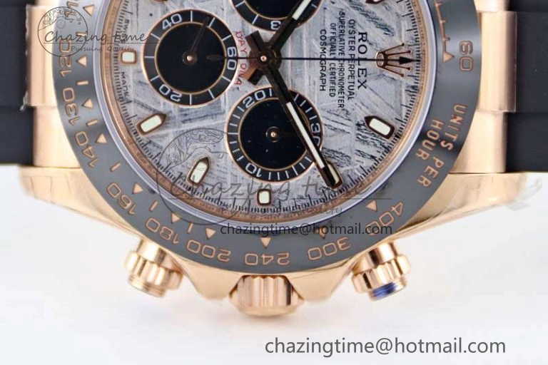 Daytona 116515 RG TWF 1:1 Best Edition 904L Steel Gray Meteorite Black Dial on Oysterflex Strap A7750