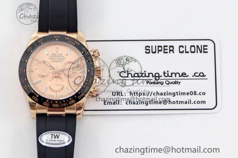 Daytona 116515 RG TWF 1:1 Best Edition 904L Steel RG  Crystal Markers Dial on Oysterflex Strap A7750