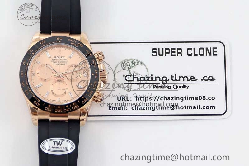 Daytona 116515 RG TWF 1:1 Best Edition 904L Steel RG  Crystal Markers Dial on Oysterflex Strap A7750