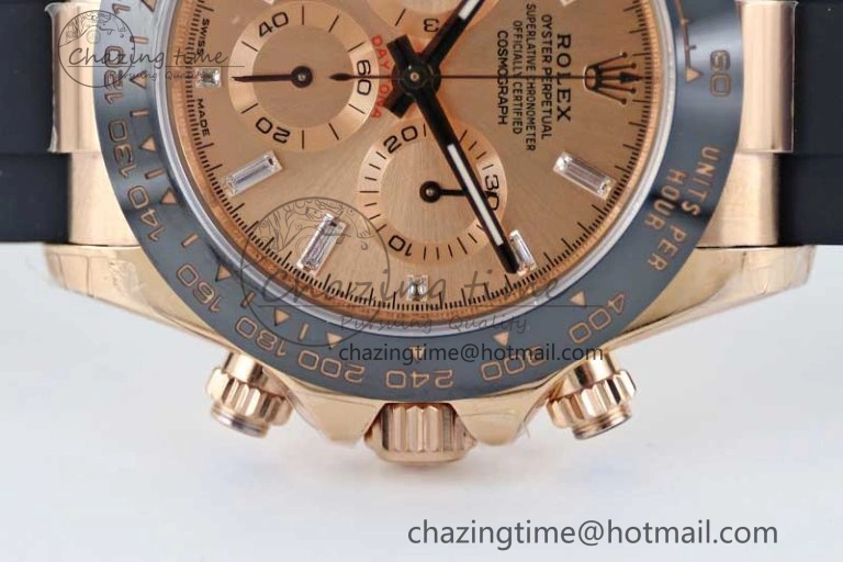 Daytona 116515 RG TWF 1:1 Best Edition 904L Steel RG  Crystal Markers Dial on Oysterflex Strap A7750