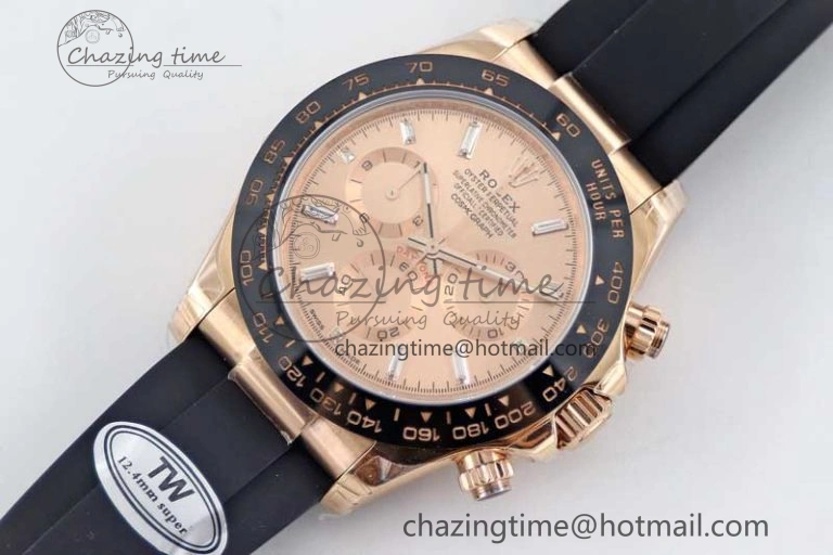 Daytona 116515 RG TWF 1:1 Best Edition 904L Steel RG  Crystal Markers Dial on Oysterflex Strap A7750