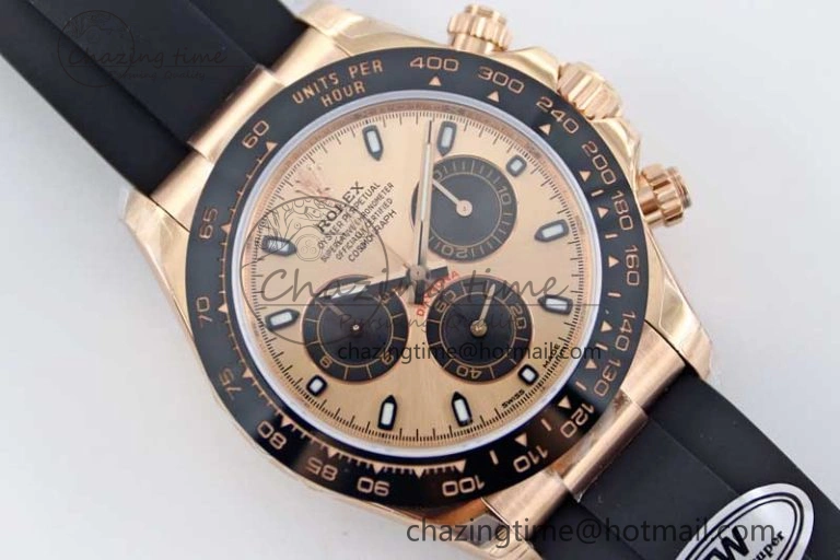 Daytona 116515 RG TWF 1:1 Best Edition 904L Steel RG Black Dial on Oysterflex Strap A7750