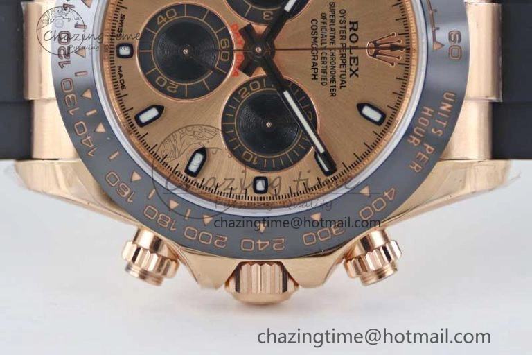 Daytona 116515 RG TWF 1:1 Best Edition 904L Steel RG Black Dial on Oysterflex Strap A7750