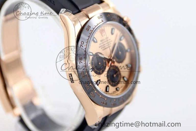 Daytona 116515 RG TWF 1:1 Best Edition 904L Steel RG Black Dial on Oysterflex Strap A7750