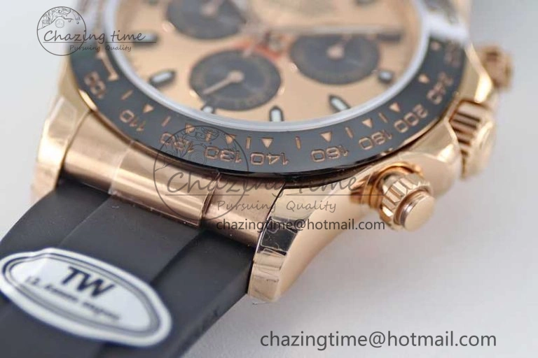 Daytona 116515 RG TWF 1:1 Best Edition 904L Steel RG Black Dial on Oysterflex Strap A7750