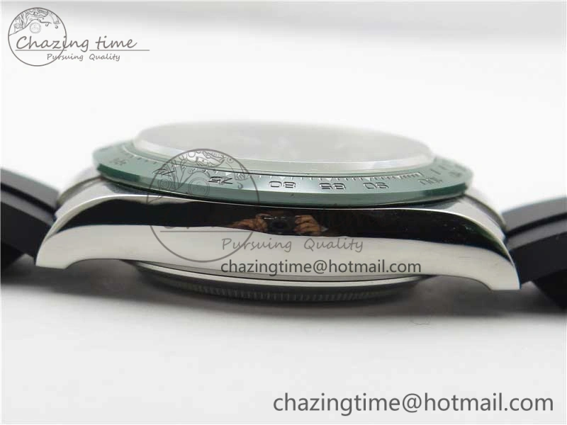 Daytona 116515 SS UBF Best Edition Green Stick Markers Dial on Rubber Strap A7750