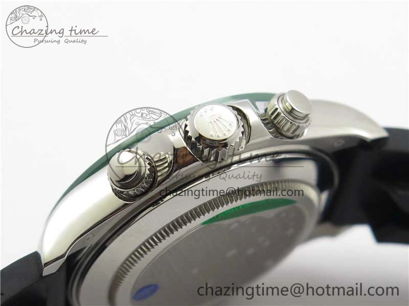 Daytona 116515 SS UBF Best Edition Green Stick Markers Dial on Rubber Strap A7750