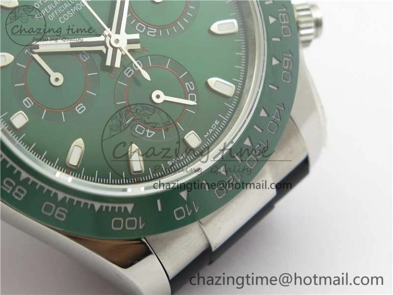 Daytona 116515 SS UBF Best Edition Green Stick Markers Dial on Rubber Strap A7750