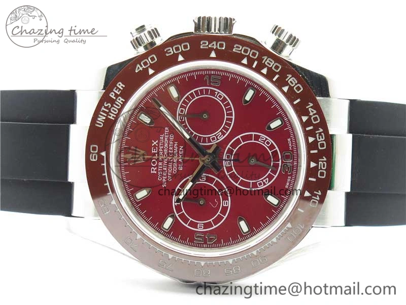 Daytona 116515 SS UBF Best Edition Red Stick Markers Dial on Rubber Strap A7750