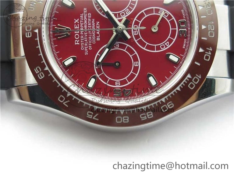 Daytona 116515 SS UBF Best Edition Red Stick Markers Dial on Rubber Strap A7750