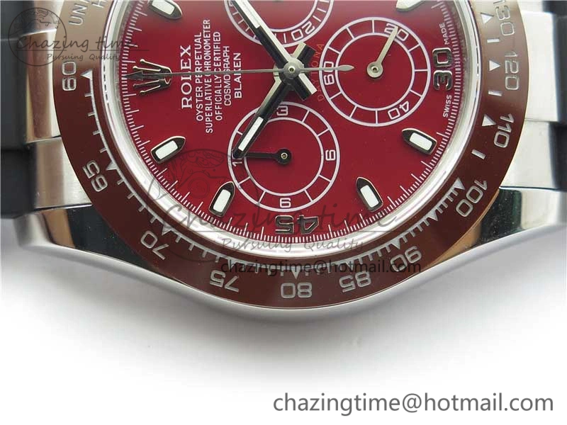 Daytona 116515 SS UBF Best Edition Red Stick Markers Dial on Rubber Strap A7750