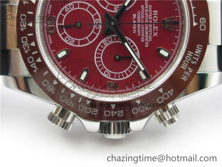 Daytona 116515 SS UBF Best Edition Red Stick Markers Dial on Rubber Strap A7750