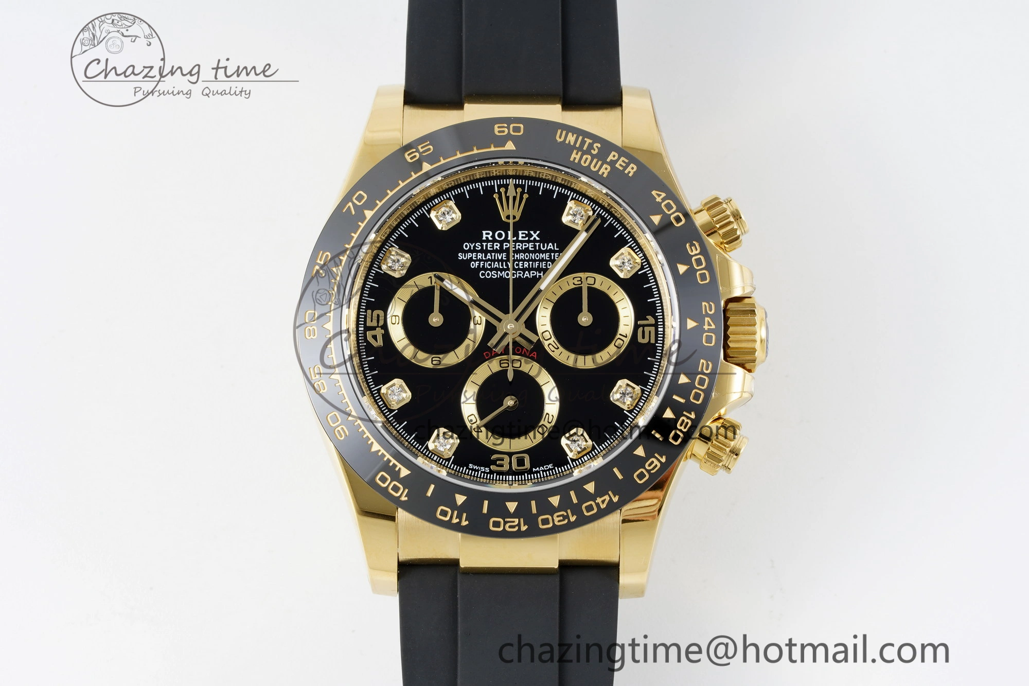 Daytona 116518 BTF 1:1 Best Edition Black Diamonds Dial on Oysterflex Rubber Strap SA4130 V2