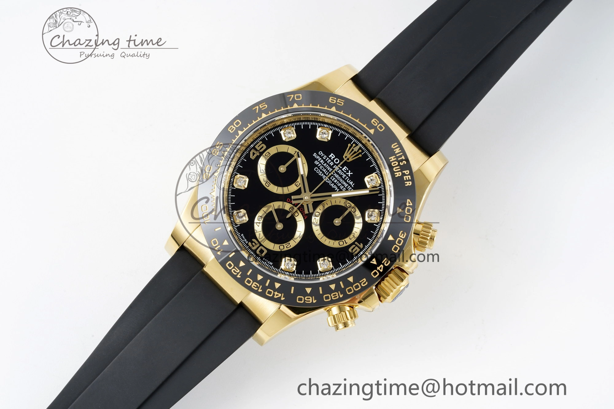 Daytona 116518 BTF 1:1 Best Edition Black Diamonds Dial on Oysterflex Rubber Strap SA4130 V2