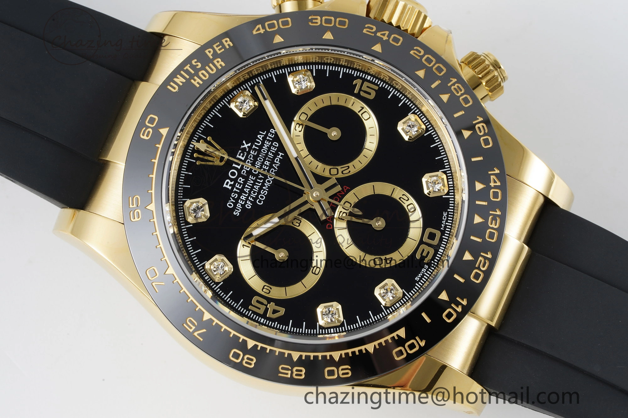 Daytona 116518 BTF 1:1 Best Edition Black Diamonds Dial on Oysterflex Rubber Strap SA4130 V2