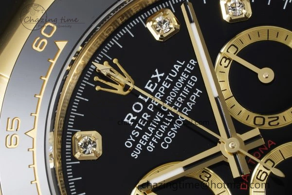 Daytona 116518 BTF 1:1 Best Edition Black Diamonds Dial on Oysterflex Rubber Strap SA4130 V2