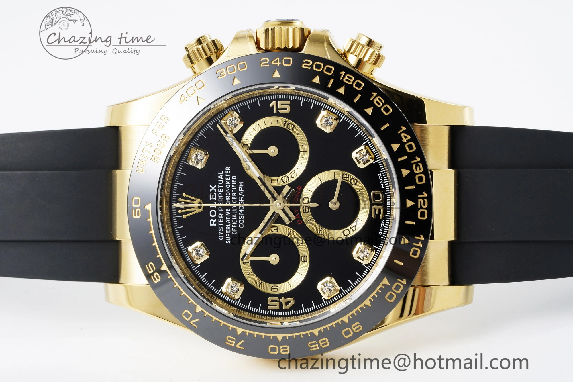 Daytona 116518 BTF 1:1 Best Edition Black Diamonds Dial on Oysterflex Rubber Strap SA4130 V2