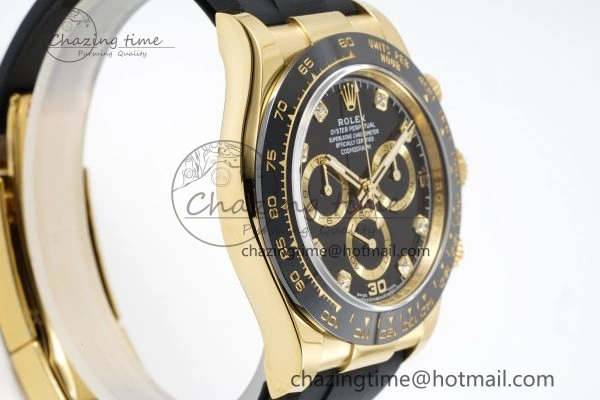 Daytona 116518 BTF 1:1 Best Edition Black Diamonds Dial on Oysterflex Rubber Strap SA4130 V2