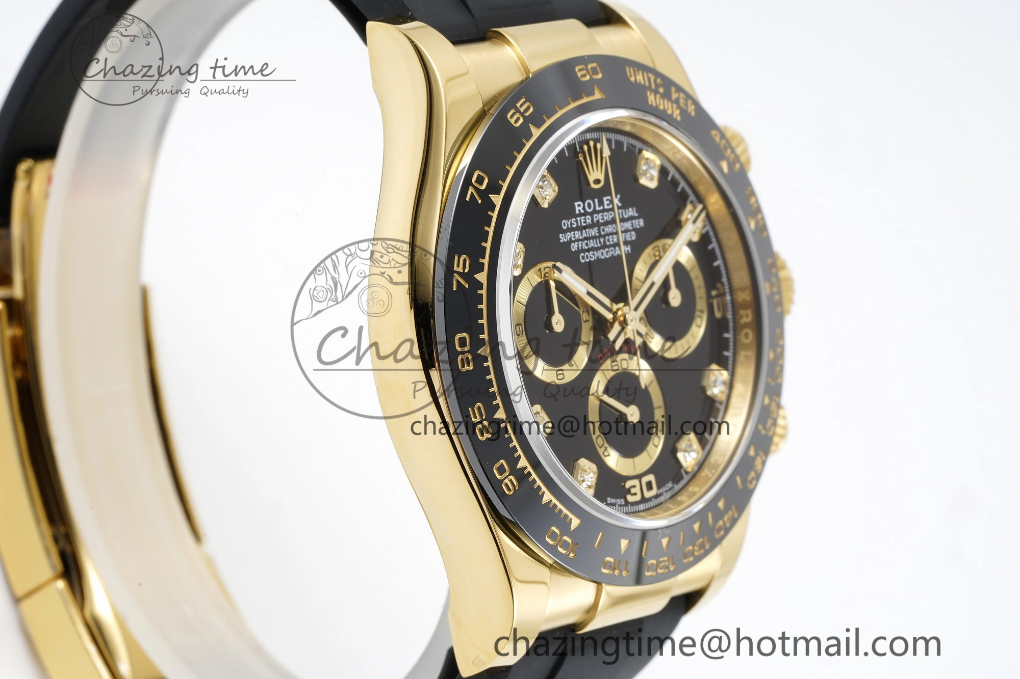 Daytona 116518 BTF 1:1 Best Edition Black Diamonds Dial on Oysterflex Rubber Strap SA4130 V2