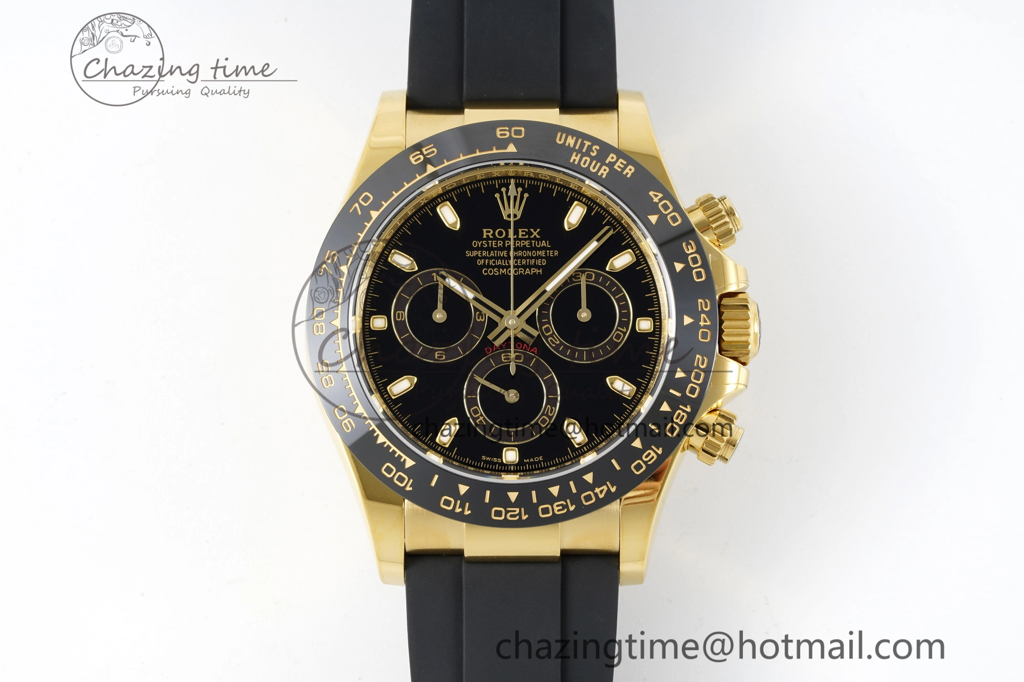 Daytona 116518 BTF 1:1 Best Edition Black Lume Dial on Oysterflex Rubber Strap SA4130 V2