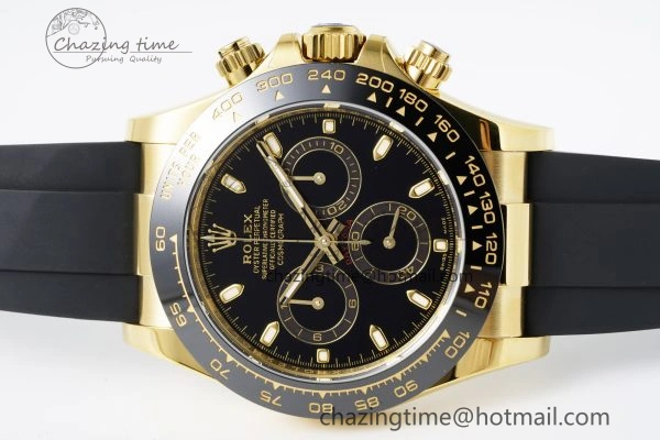 Daytona 116518 BTF 1:1 Best Edition Black Lume Dial on Oysterflex Rubber Strap SA4130 V2