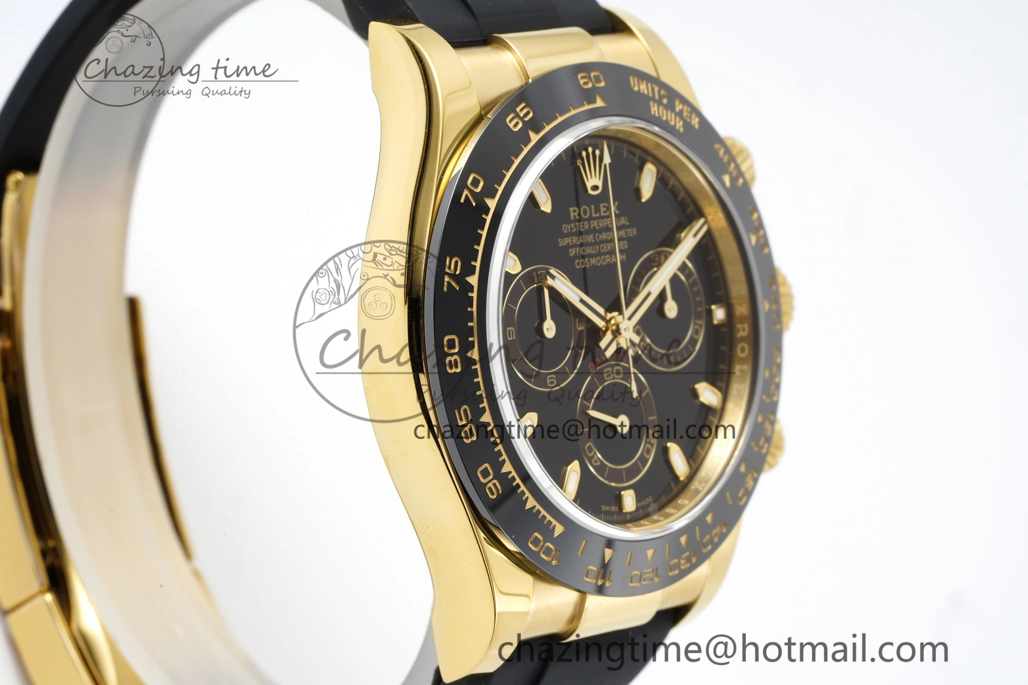 Daytona 116518 BTF 1:1 Best Edition Black Lume Dial on Oysterflex Rubber Strap SA4130 V2