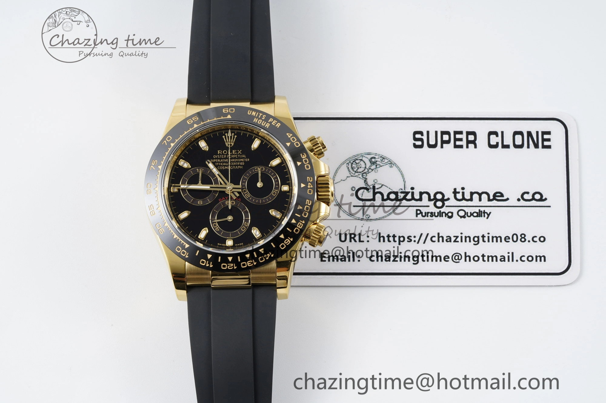 Daytona 116518 BTF 1:1 Best Edition Black Lume Dial on Oysterflex Rubber Strap SA4130 V2