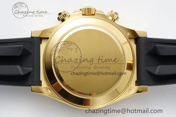 Daytona 116518 BTF 1:1 Best Edition Paul Newman Black YG Dial on Oysterflex Rubber Strap SA4130 V2
