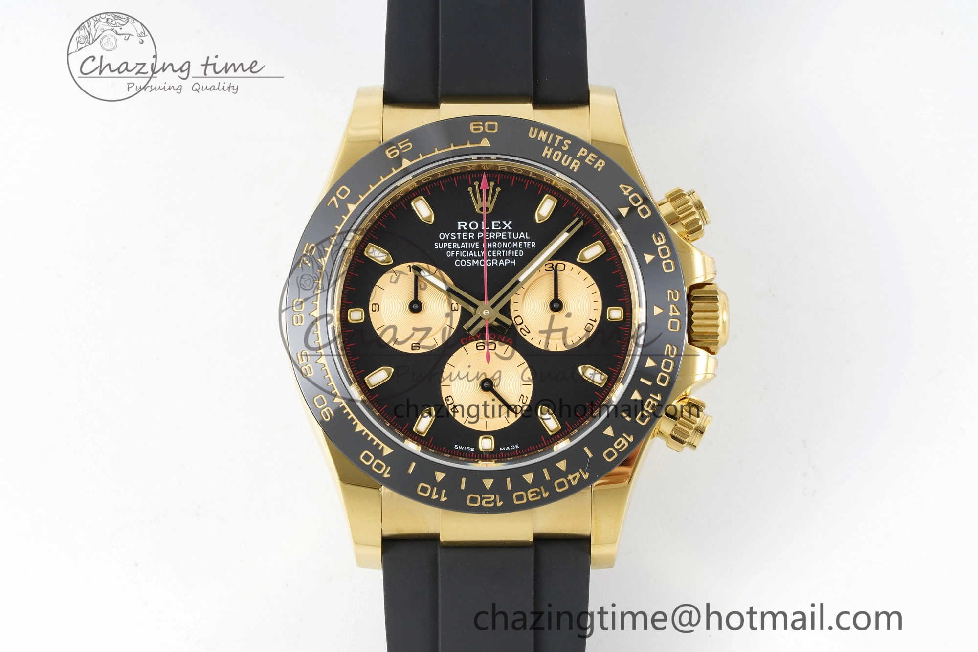 Daytona 116518 BTF 1:1 Best Edition Paul Newman Black YG Dial on Oysterflex Rubber Strap SA4130 V2