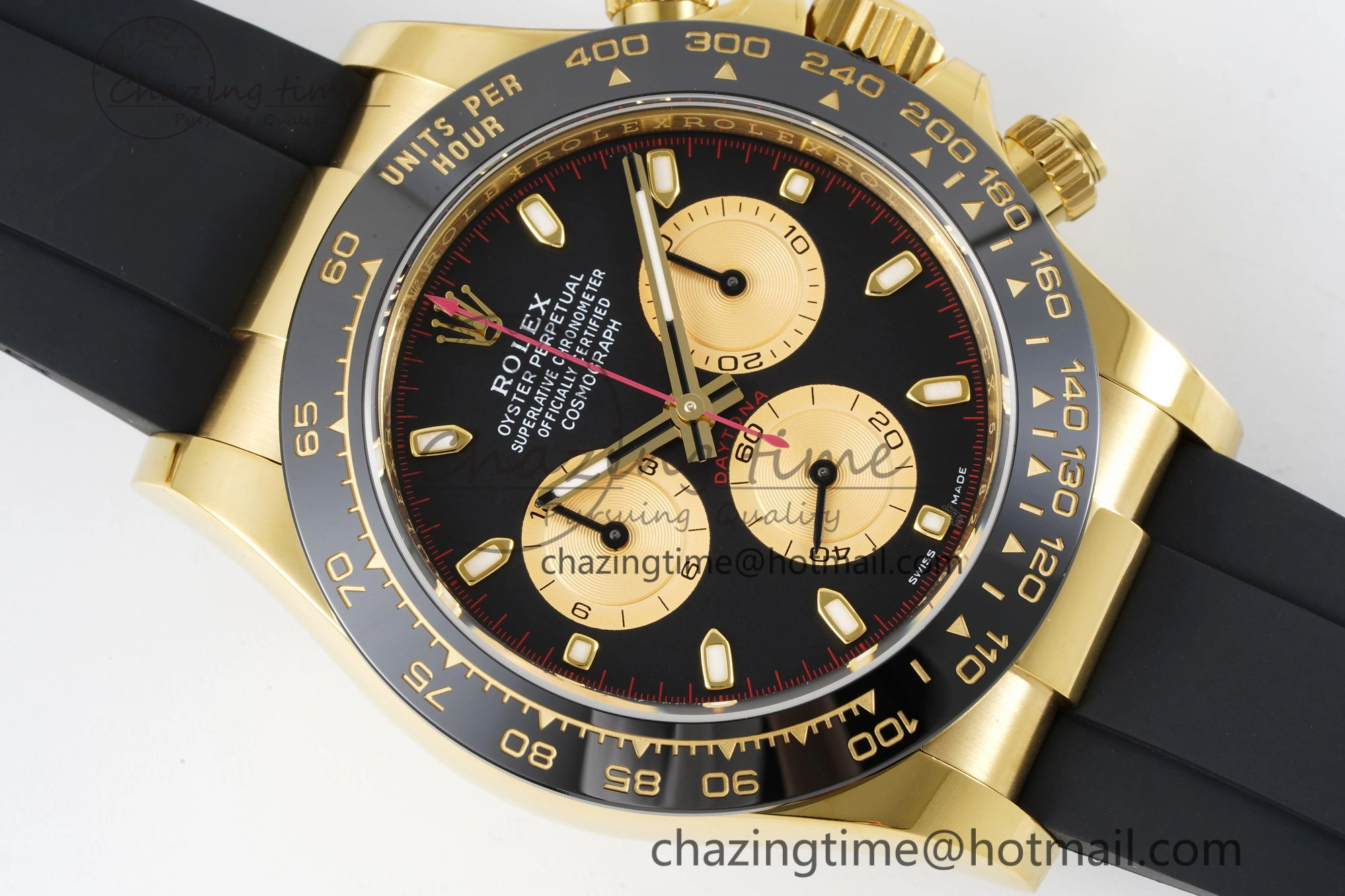 Daytona 116518 BTF 1:1 Best Edition Paul Newman Black YG Dial on Oysterflex Rubber Strap SA4130 V2
