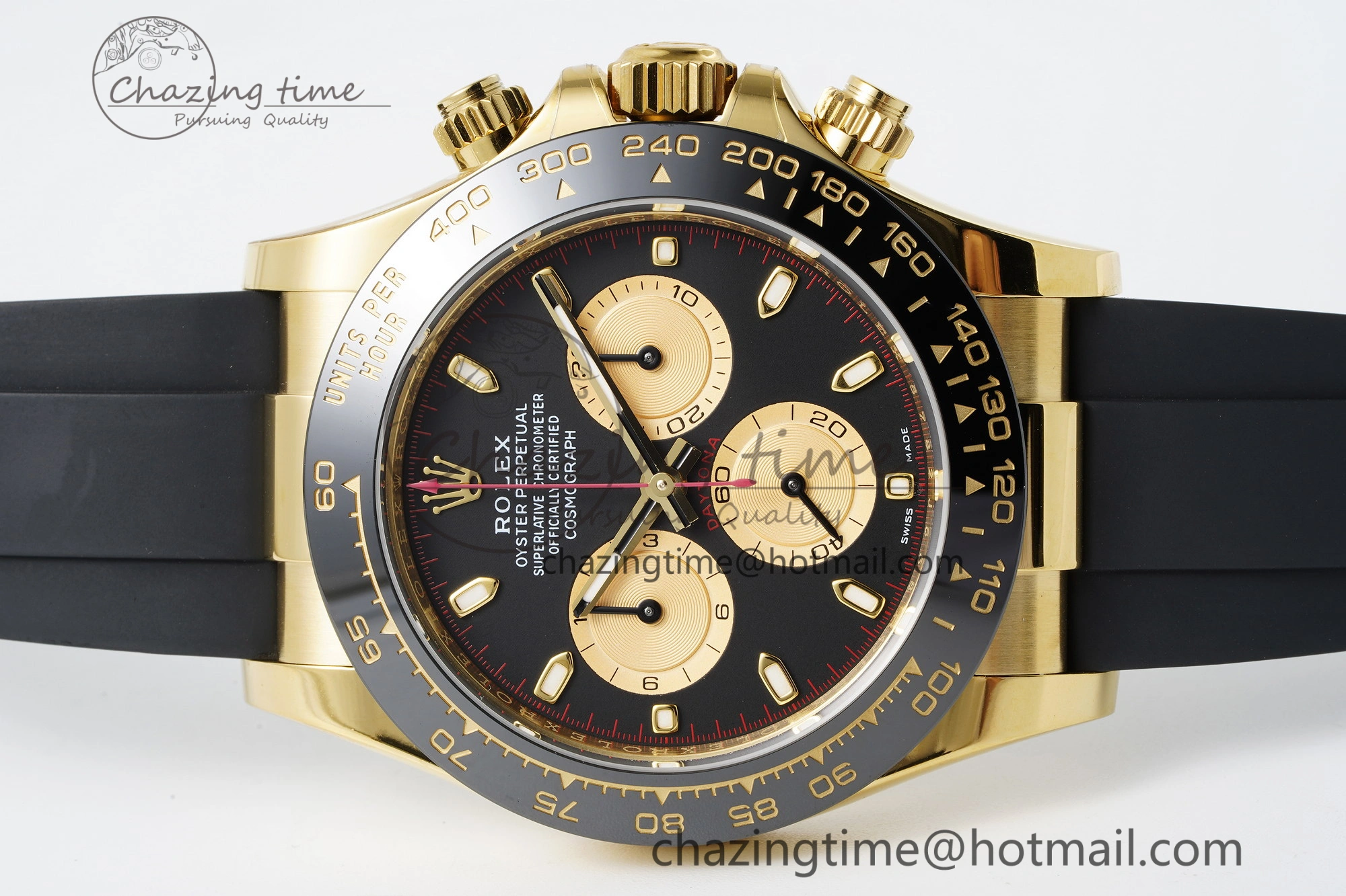 Daytona 116518 BTF 1:1 Best Edition Paul Newman Black YG Dial on Oysterflex Rubber Strap SA4130 V2