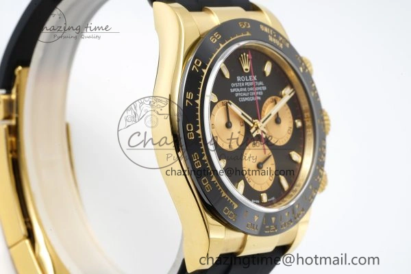 Daytona 116518 BTF 1:1 Best Edition Paul Newman Black YG Dial on Oysterflex Rubber Strap SA4130 V2