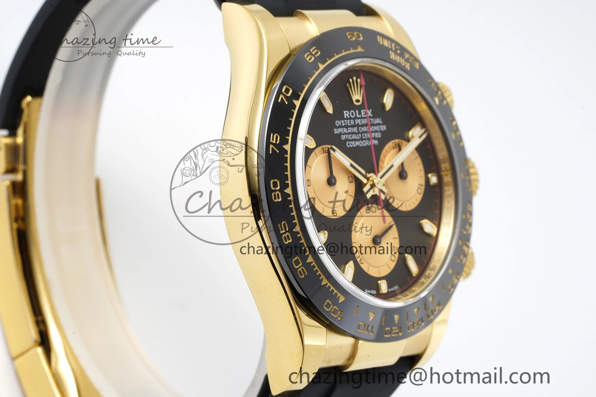 Daytona 116518 BTF 1:1 Best Edition Paul Newman Black YG Dial on Oysterflex Rubber Strap SA4130 V2