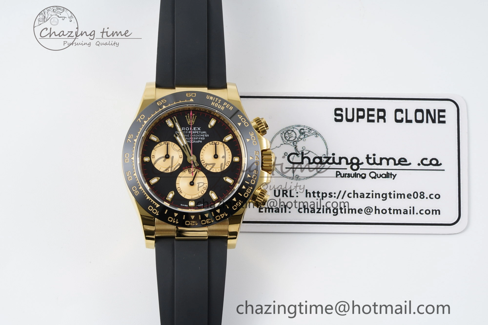 Daytona 116518 BTF 1:1 Best Edition Paul Newman Black YG Dial on Oysterflex Rubber Strap SA4130 V2