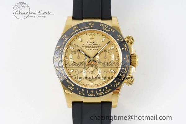 Daytona 116518 BTF 1:1 Best Edition YG Lume Dial on Oysterflex Rubber Strap SA4130 V2