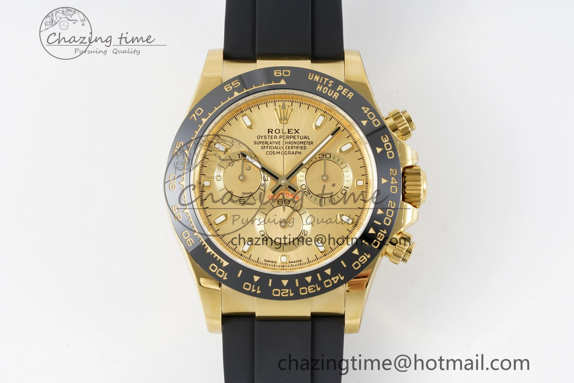 Daytona 116518 BTF 1:1 Best Edition YG Lume Dial on Oysterflex Rubber Strap SA4130 V2