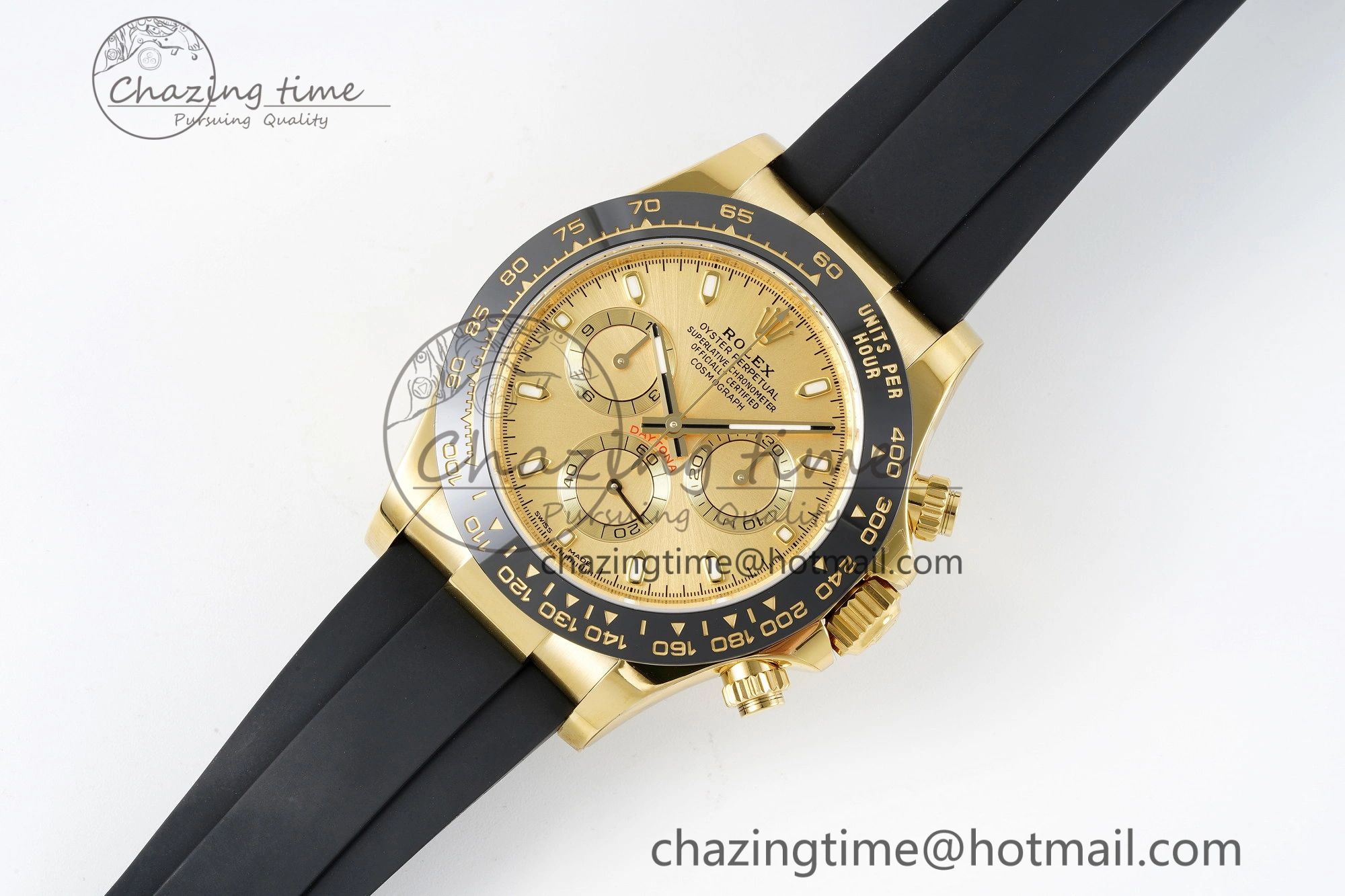 Daytona 116518 BTF 1:1 Best Edition YG Lume Dial on Oysterflex Rubber Strap SA4130 V2