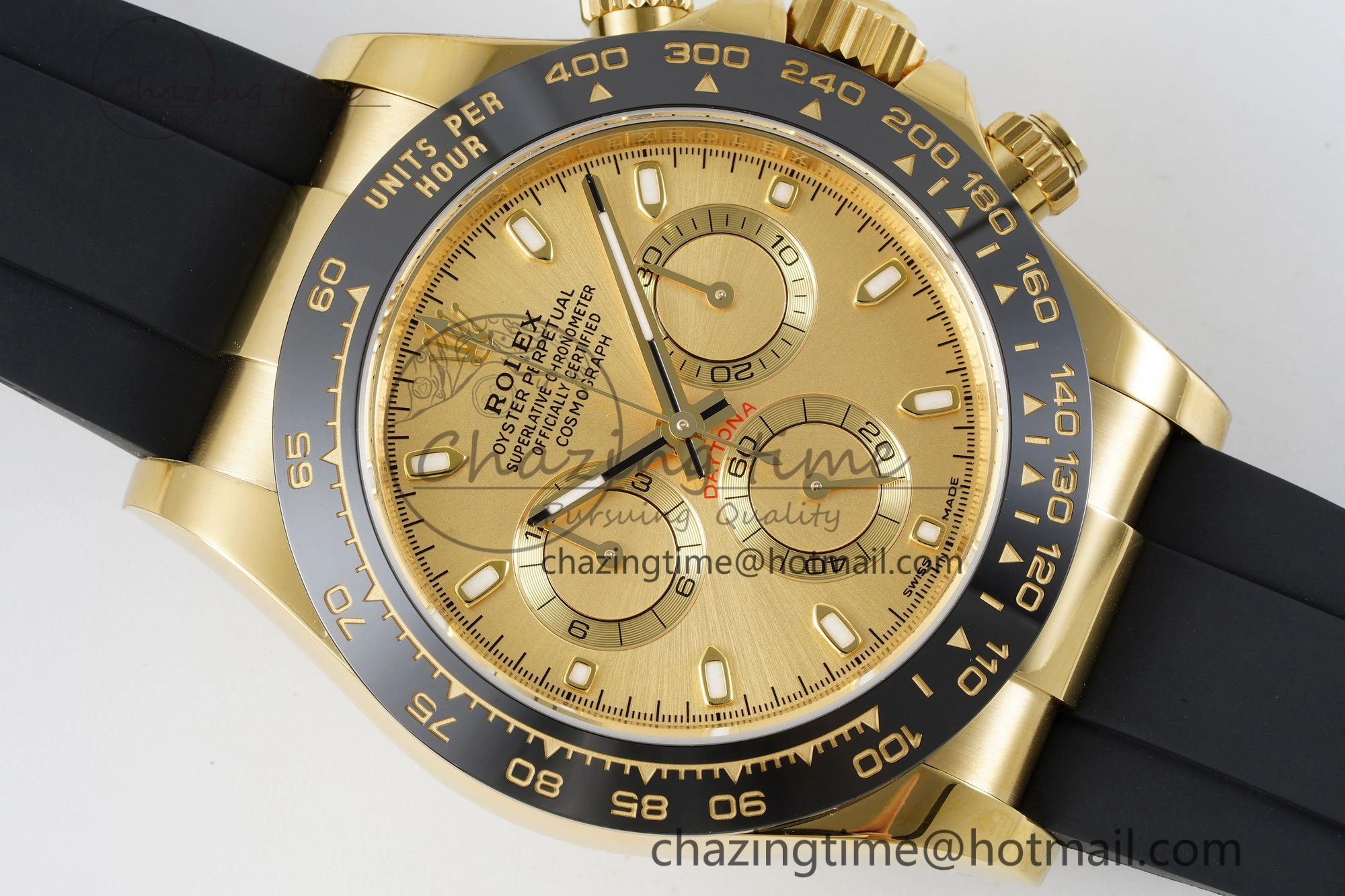 Daytona 116518 BTF 1:1 Best Edition YG Lume Dial on Oysterflex Rubber Strap SA4130 V2