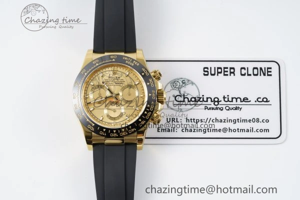 Daytona 116518 BTF 1:1 Best Edition YG Lume Dial on Oysterflex Rubber Strap SA4130 V2