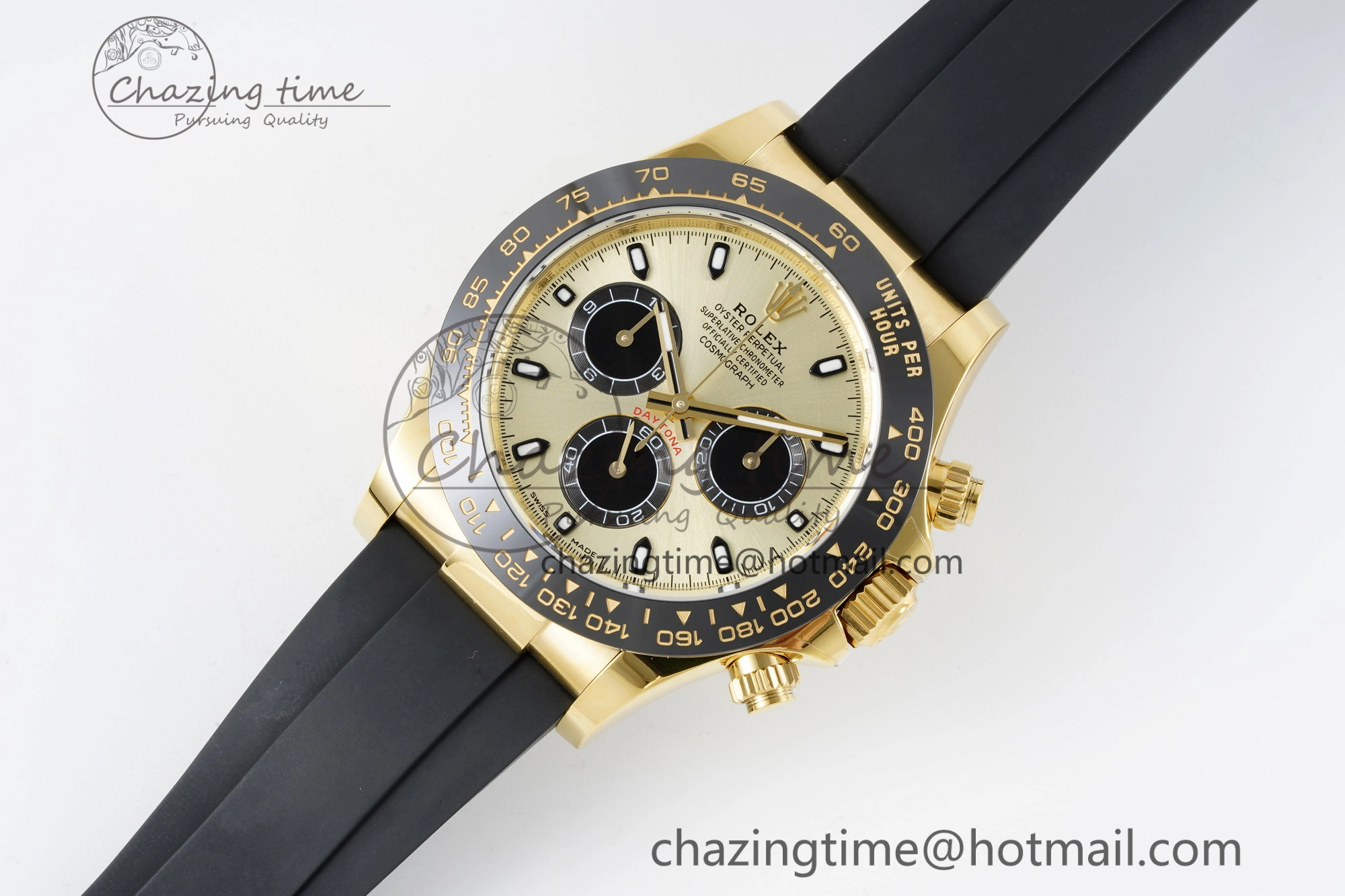 Daytona 116518 BTF 1:1 Best Edition YG Black Dial on Oysterflex Rubber Strap SA4130 V2