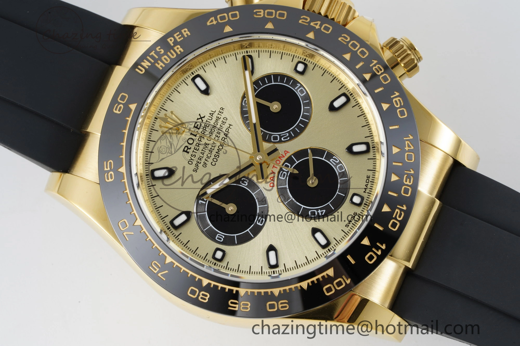 Daytona 116518 BTF 1:1 Best Edition YG Black Dial on Oysterflex Rubber Strap SA4130 V2