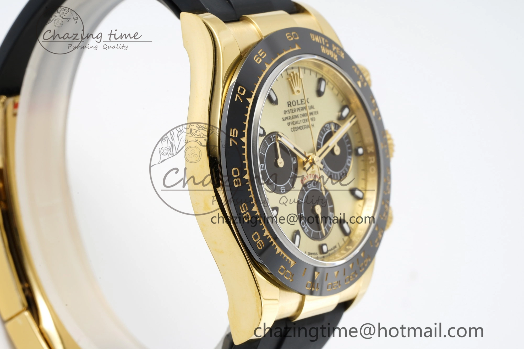 Daytona 116518 BTF 1:1 Best Edition YG Black Dial on Oysterflex Rubber Strap SA4130 V2