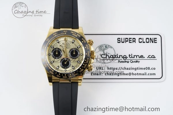 Daytona 116518 BTF 1:1 Best Edition YG Black Dial on Oysterflex Rubber Strap SA4130 V2