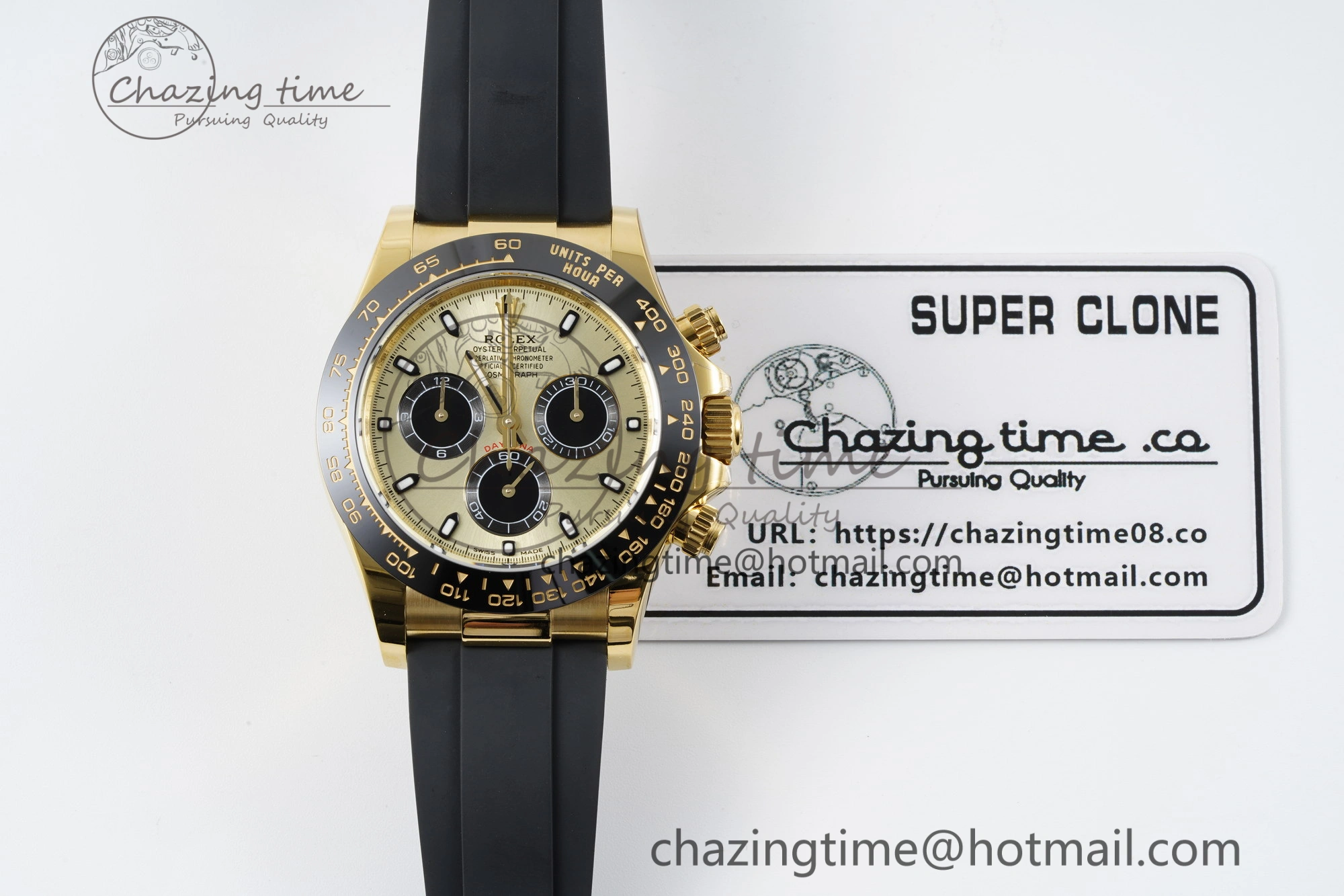 Daytona 116518 BTF 1:1 Best Edition YG Black Dial on Oysterflex Rubber Strap SA4130 V2